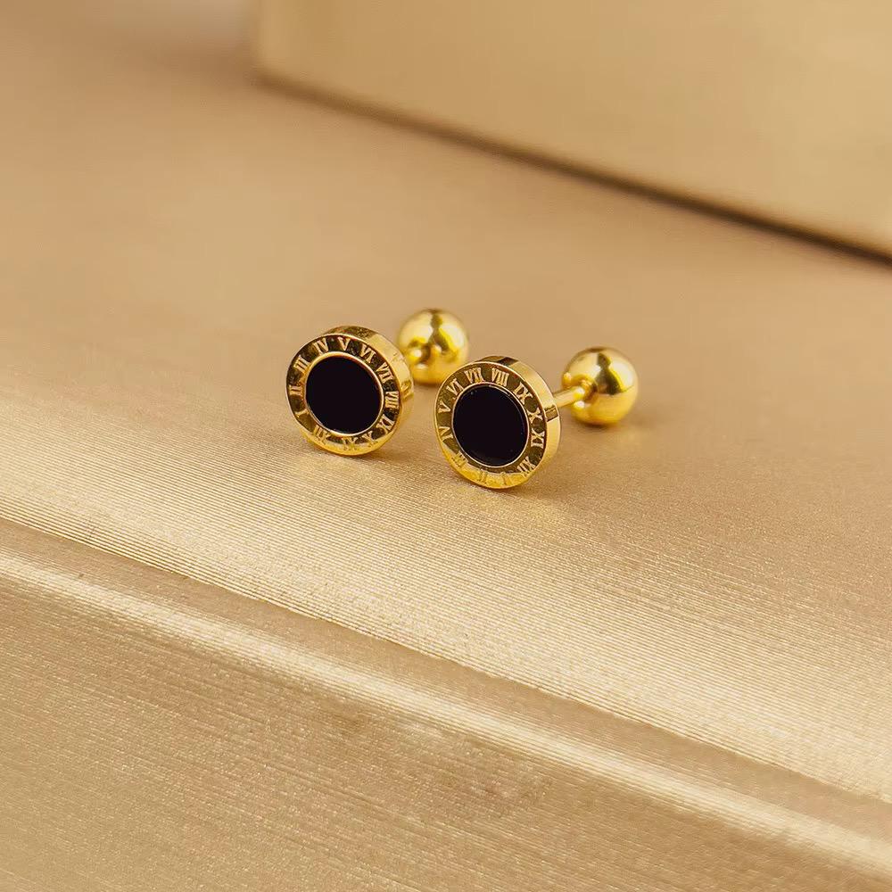 Roman numerals stud earrings