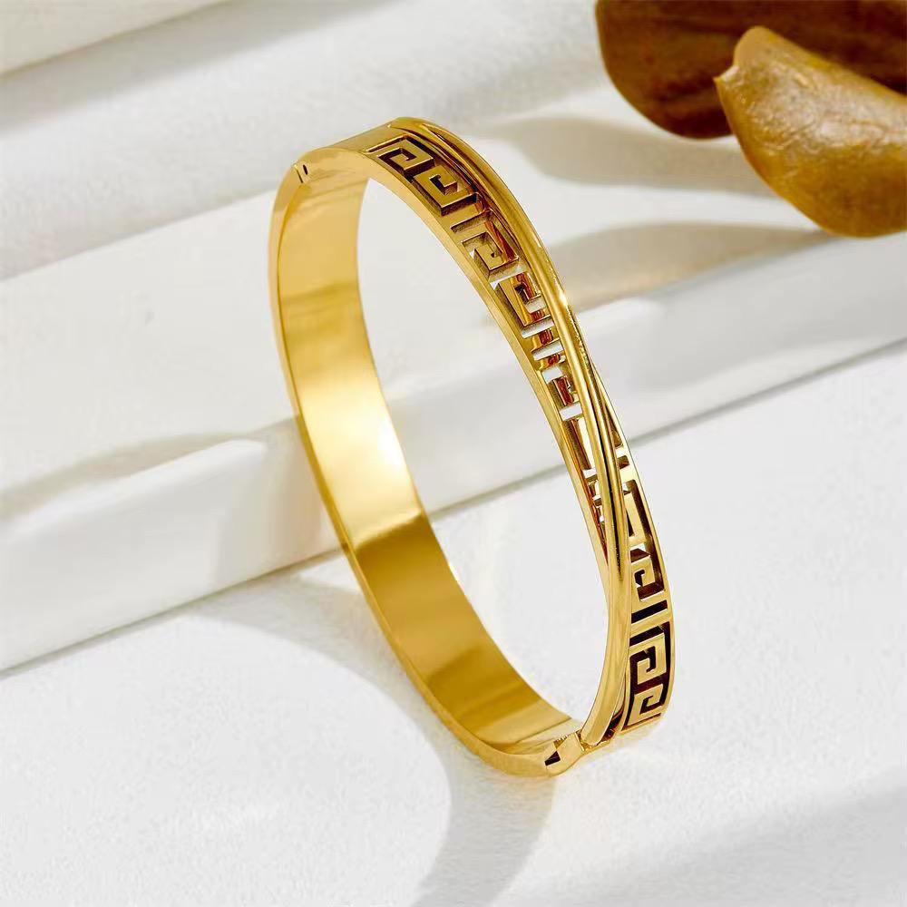 Retro Gold Bangle 3 piece Set-Stainless