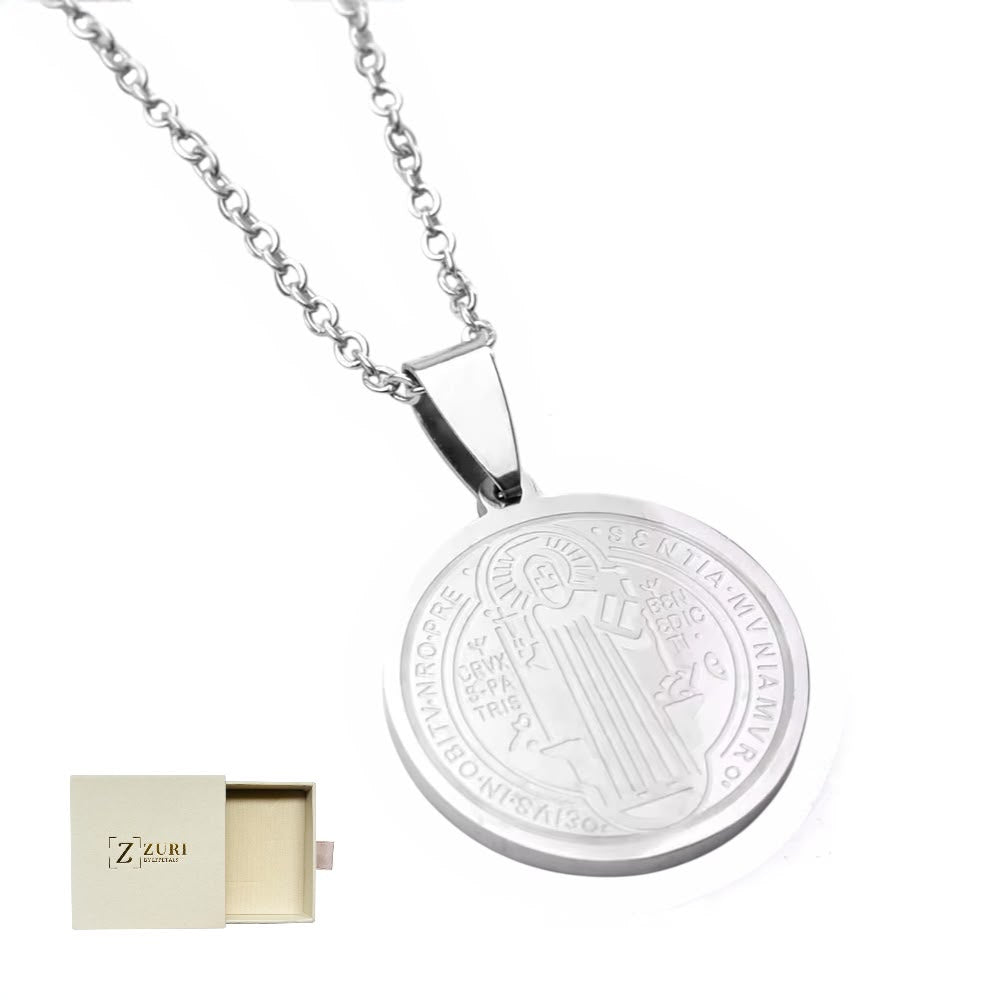 Stainless st Benedict medal Necklace