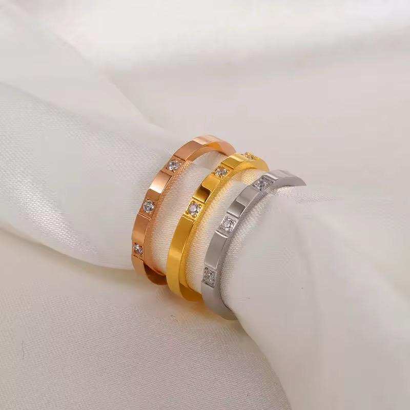 3 pc Zirconia Ring set -Stainless