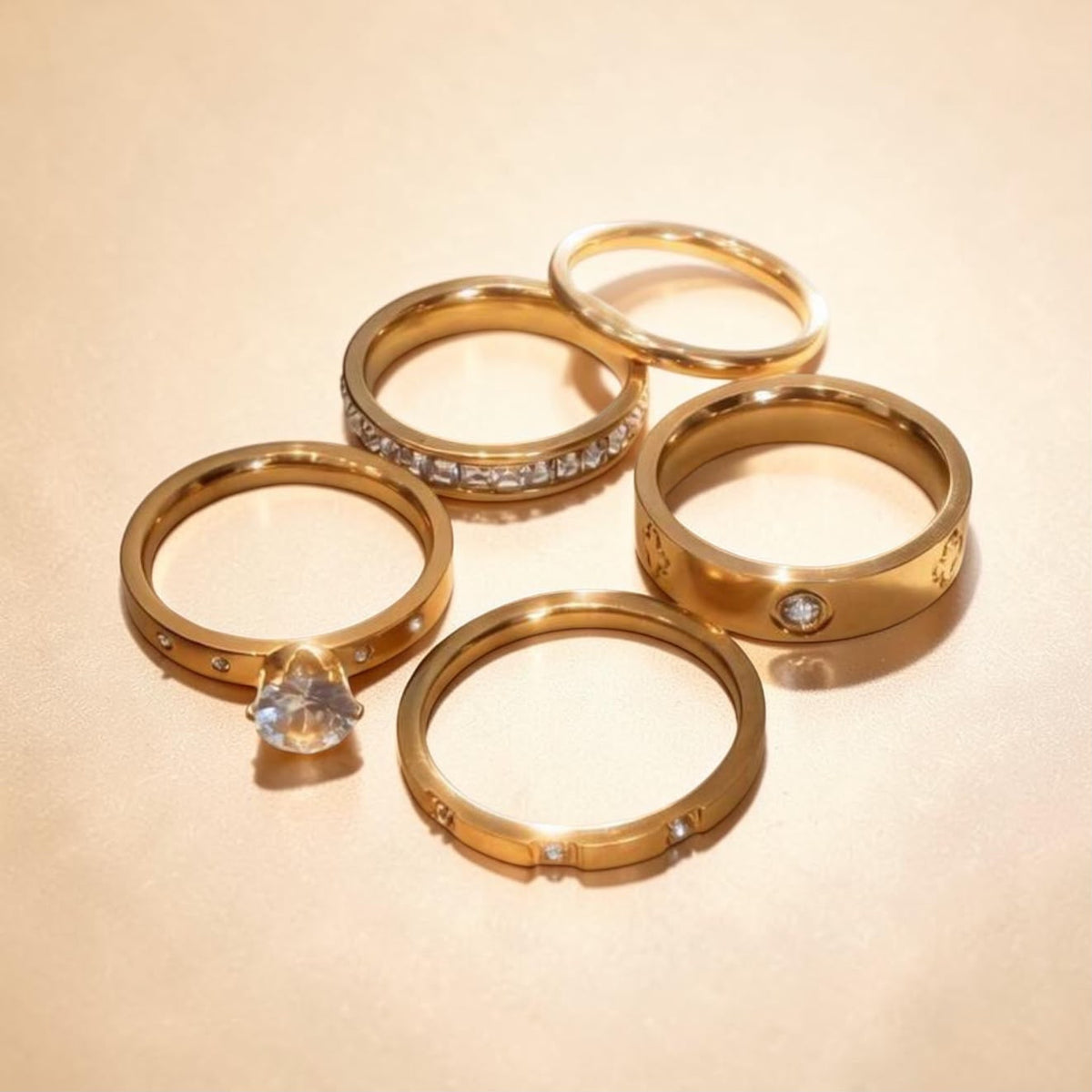5 Piece Titanium Ring Set