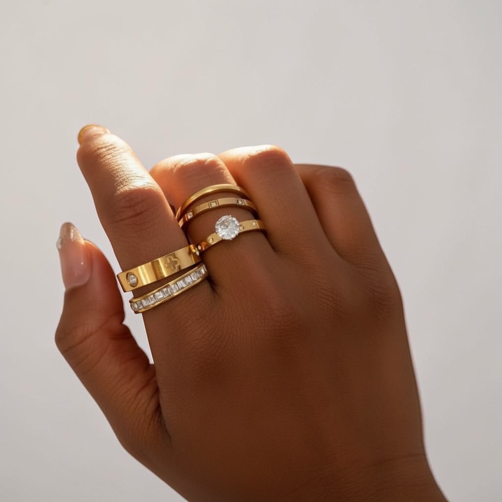 5 Piece Titanium Ring Set