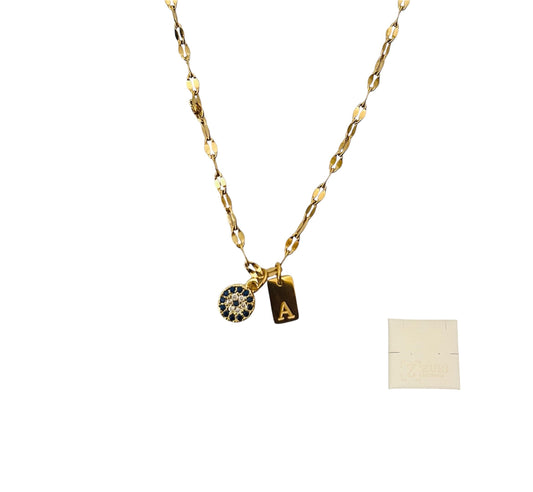 Zuri Titanium Letter card Necklace