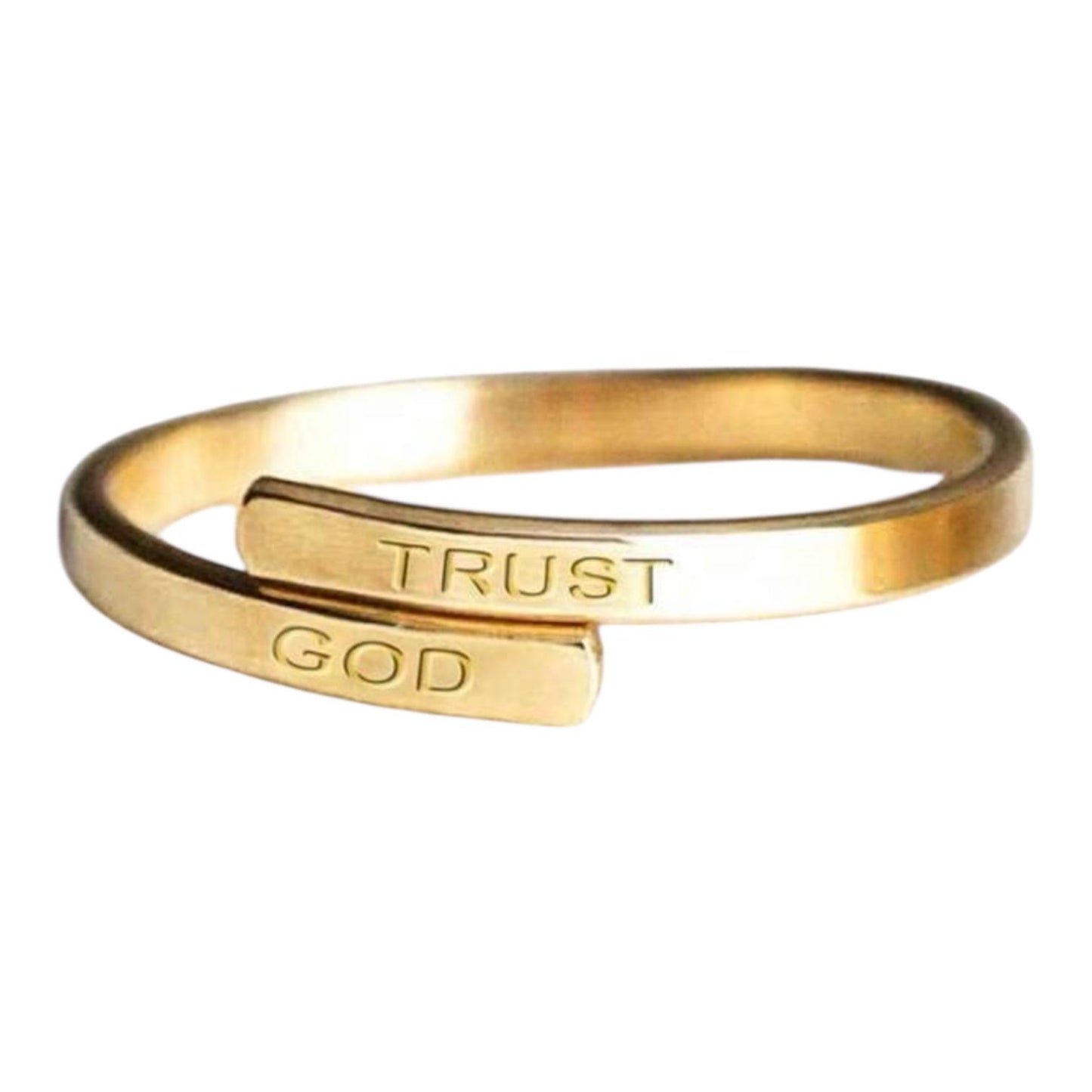 Stainless Trust God Ring