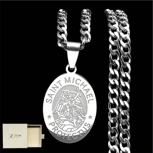 Saint Michael Protectus Stainless Steel Necklace