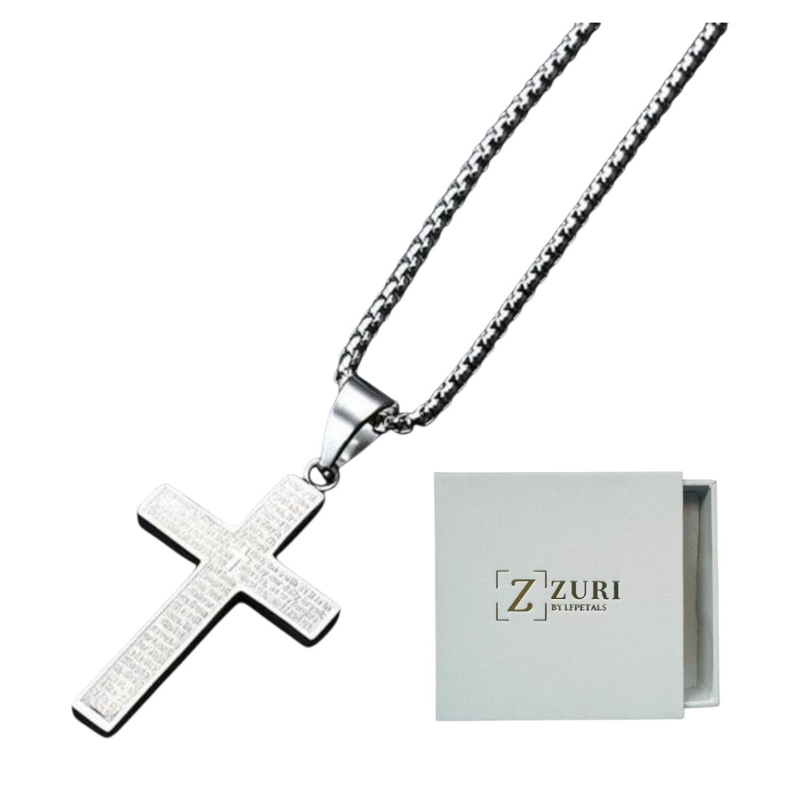 Zuri Lord's Prayer Stainless Steel Necklace