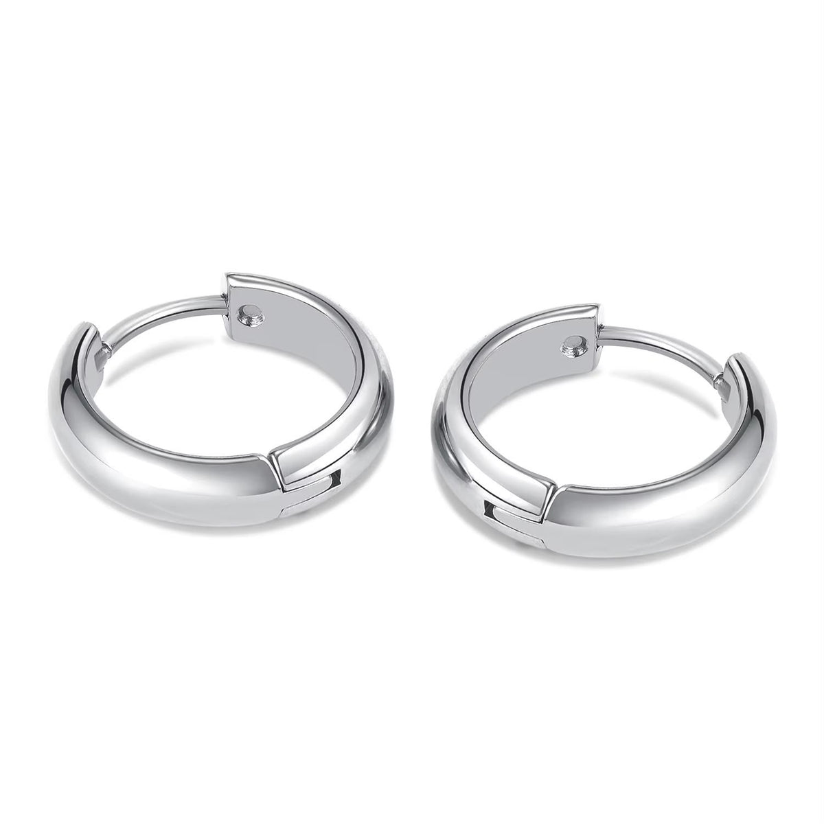 Titanium Silver Hoop Earrings