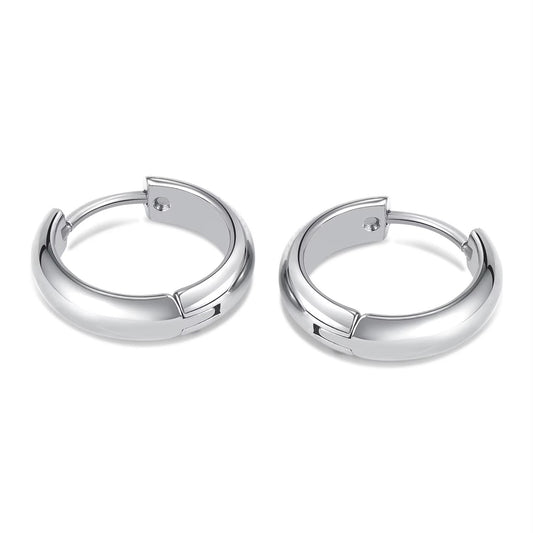 Titanium Silver Hoop Earrings
