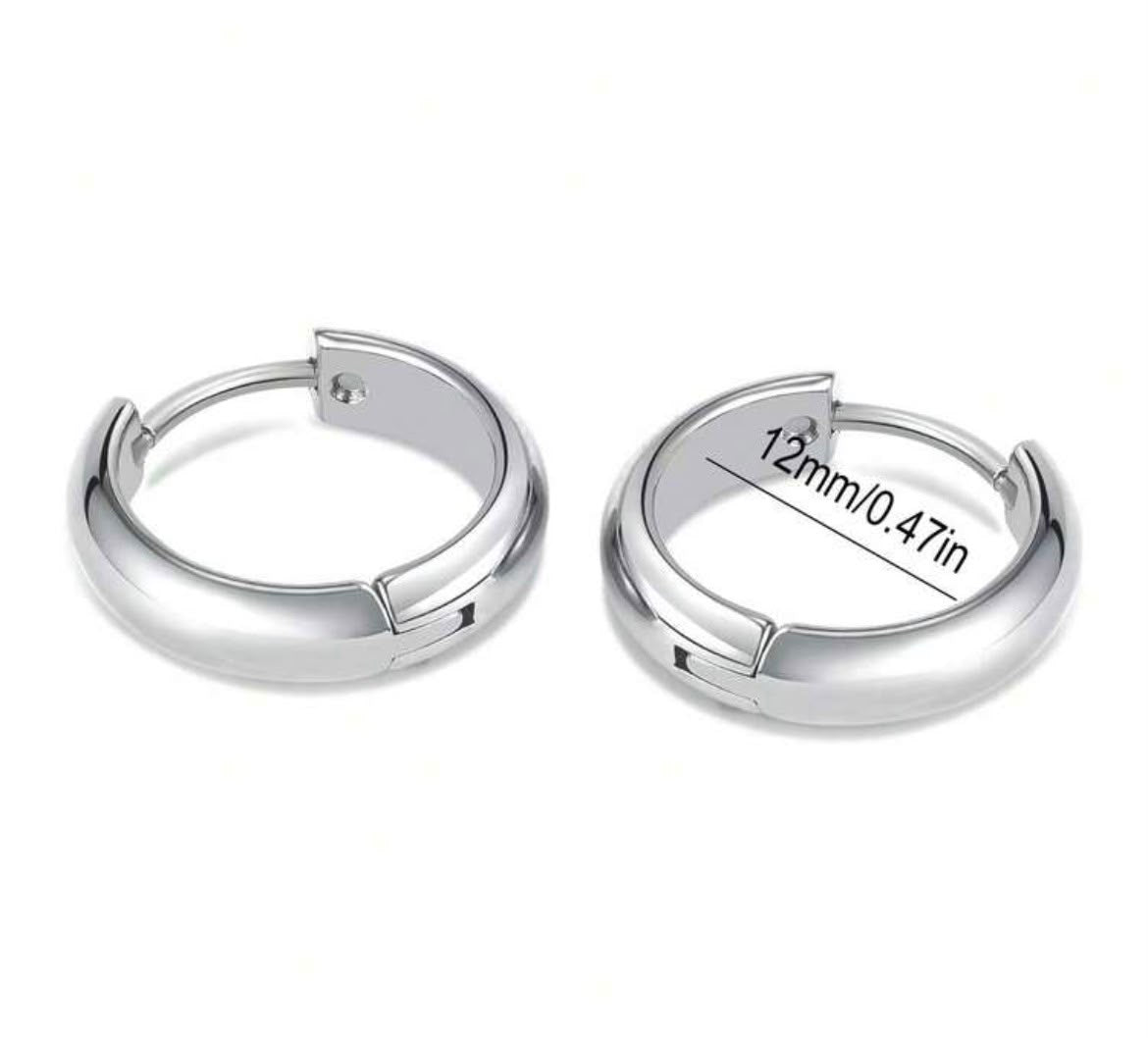 Titanium Silver Hoop Earrings
