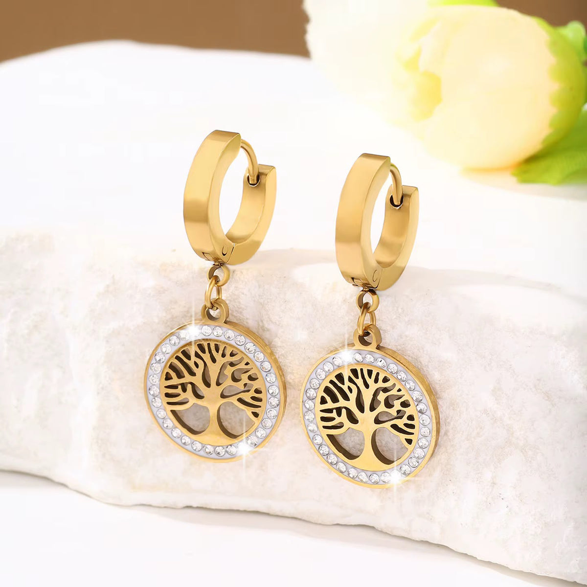 Stainless Tree of Life Earrings