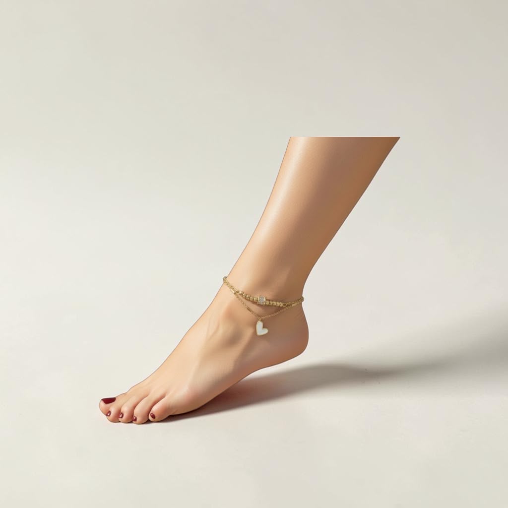 Golden Heart Anklet