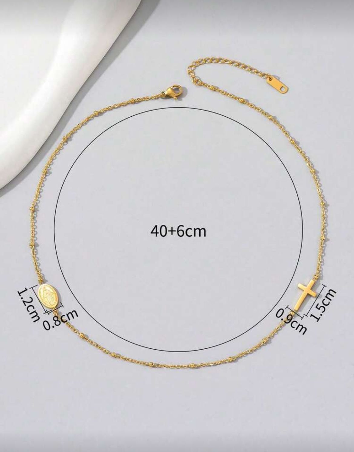Virgin Mary Cross Stainless Steel Necklace
