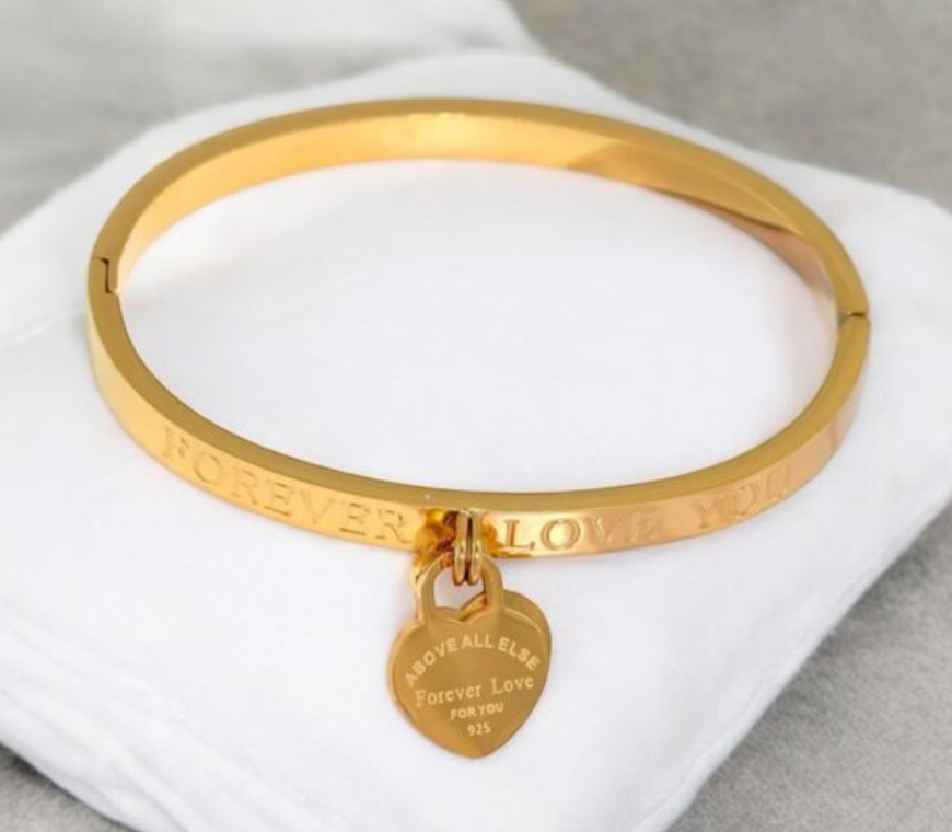 Gold Numeral Love 3 Piece Bangles