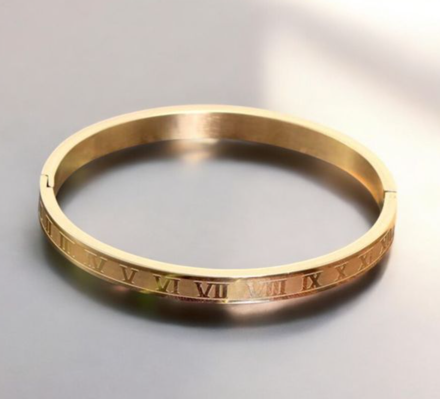 Gold Numeral Love 3 Piece Bangles