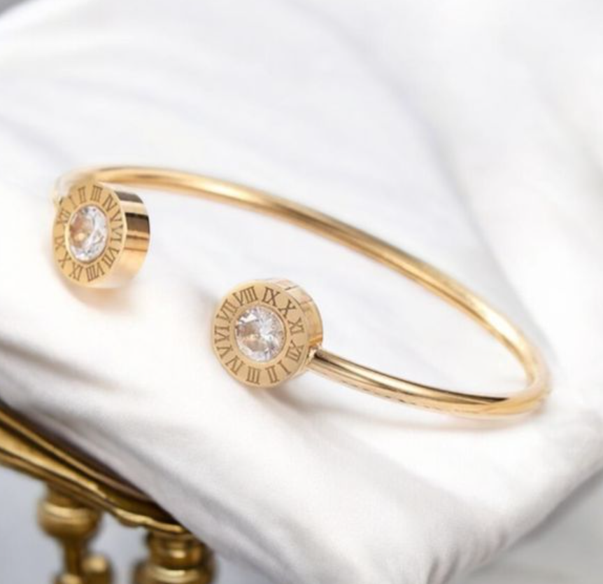 Gold Numeral Love 3 Piece Bangles